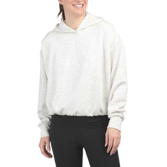 SINCERELY JULES White Heather Bubble Hem Hoodie - Picture 1 of 2